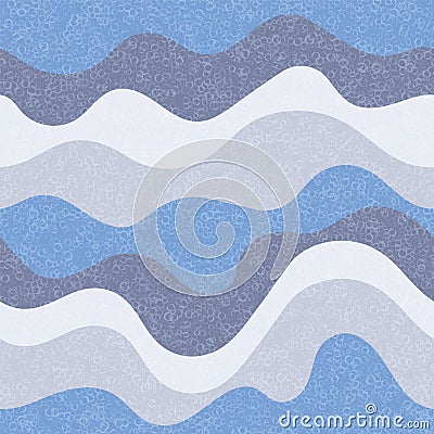 Curve lines ribbons wavy seamless pattern. Vector Illustration