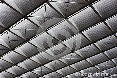 Curve metal or Line of roofs and windows Stock Photo