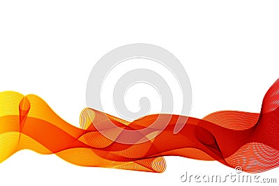 Curve orange lines, abstract background with motion, vector Vector Illustration