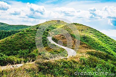 Curve path on the peak mountain Stock Photo