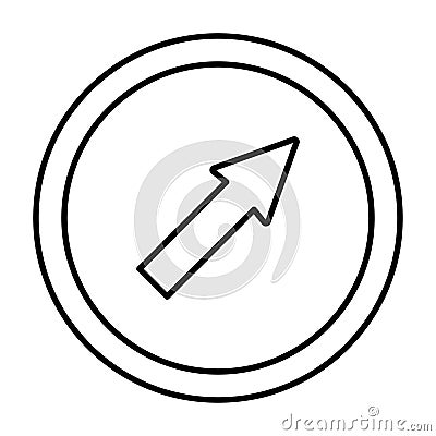 Curve Right Sign Vector Illustration