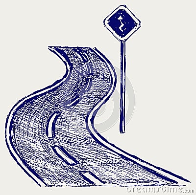 Curve road Vector Illustration