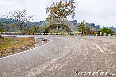 Curve road on mountain in counteryside in India Stock Photo