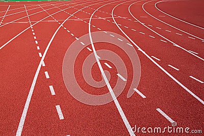 Curve on running track Stock Photo