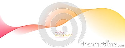 Curve shape flow vector abstract background in red and yellow gradien. Vector Illustration
