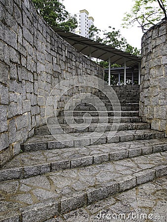 Curve stone stairway Stock Photo