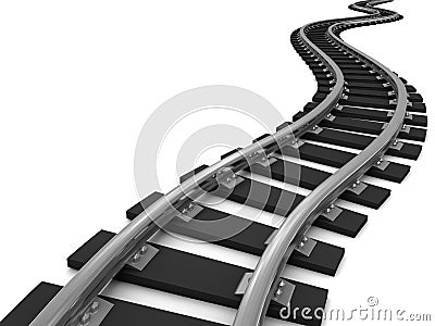 Curve train tracks Cartoon Illustration