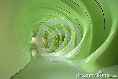 curved arcs in light green, undulating smoothly, creating a rhythmic sense of motion and flow. Stock Photo