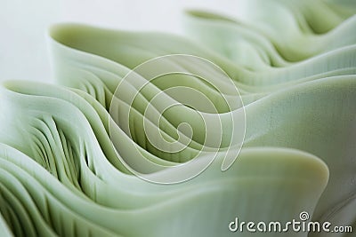 curved arcs in light green, undulating smoothly, creating a rhythmic sense of motion and flow. Stock Photo