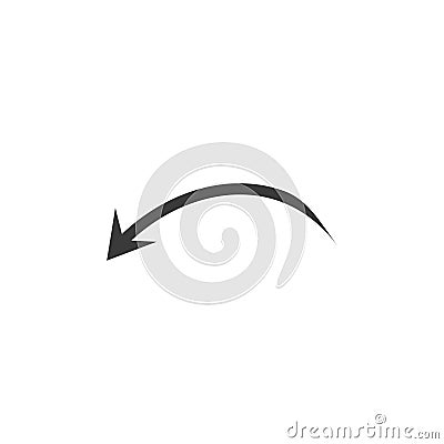 curved arrow icon vector. curve arrow icon. Vector illustration Cartoon Illustration