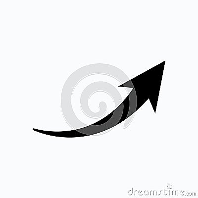 Curved arrow icon, vector illustration, Arrow pointer icon Vector Illustration