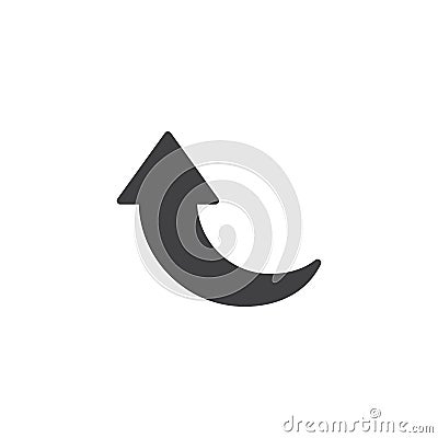 Curved arrow up vector icon Vector Illustration