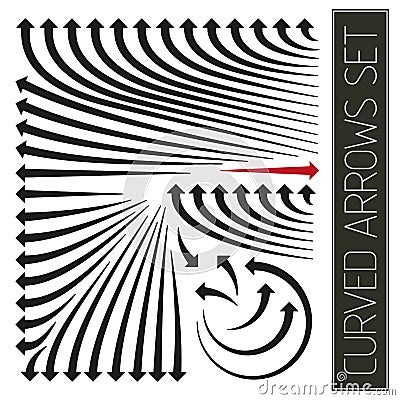Curved arrows pointers vector set Vector Illustration