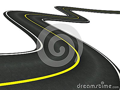 Curved asphalt road Stock Photo