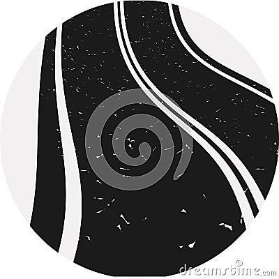 Curved asphalt road going to the distance. Vector Illustration