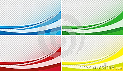 Curved background effect in red, blue, green and yellow Vector Illustration