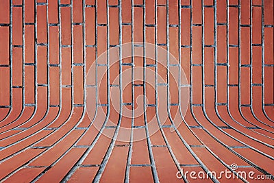 Curved brick wall texture. Vertical stripes. Stock Photo