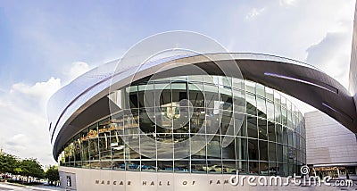 Curved exterior of the Nascar Hall of Fame building in Charlotte North Carolina Editorial Stock Photo