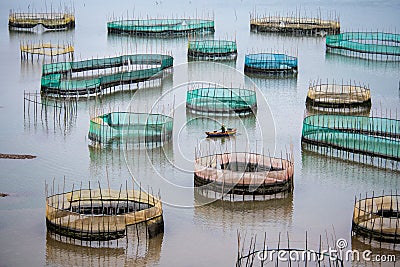 Curved fishing nets Stock Photo