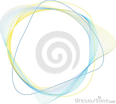 curved frame made of dynamic neon curved lines for technology concepts, user interface design, web design. yellow and Stock Photo