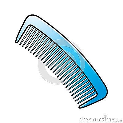 curved isolated blue color comb Vector Illustration