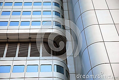 Curved modern Skyscraper detail Stock Photo