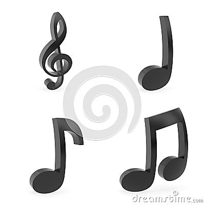 Curved music symbols Stock Photo