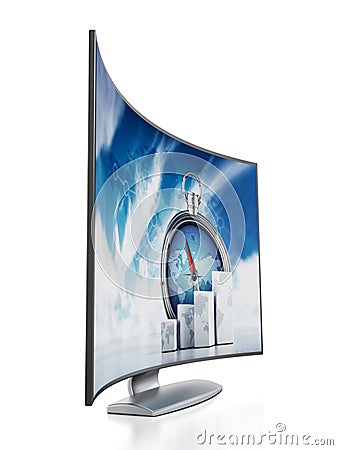 Curved OLED television Stock Photo