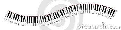 Curved Piano Keyboard Vector Illustration