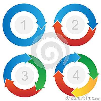 Curved Process Flow Arrows Info-graphic Vector Vector Illustration