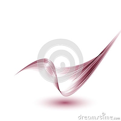 Curved red abstract wave smoke on a gray background Vector EPS10 Vector Illustration