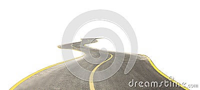 Curved road isolated on white Stock Photo