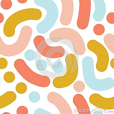 Curved shapes abstract seamless pattern background Vector Illustration