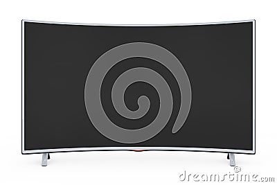 Curved Smart LCD Plasma TV or Monitor. 3d Rendering Stock Photo