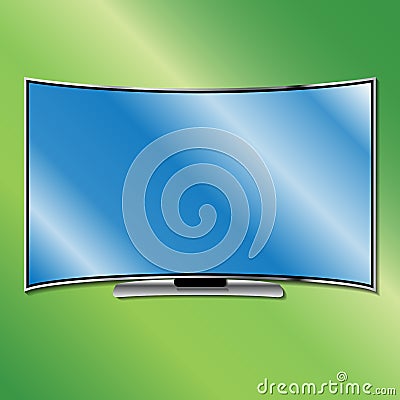 Curved TV Vector Illustration