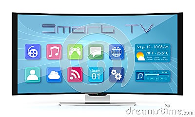 Curved tv Stock Photo