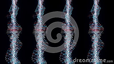 Curves dna. Animation. Computer-generated design of rotating dna helix. Futuristic curved lines moving along dna helix Stock Photo