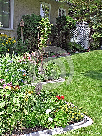 Curving Perennial Bed Stock Photo