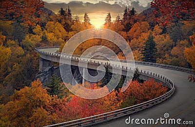 Curvy autumn road Stock Photo