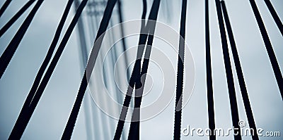 Curvy black iron bars of a construction site Stock Photo