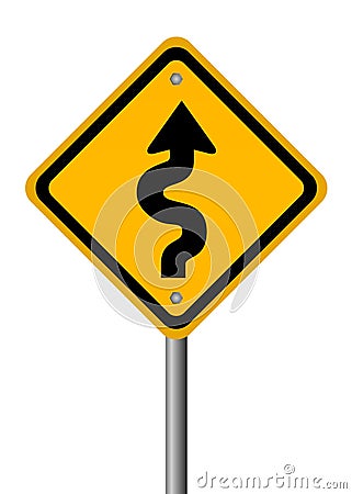 Curvy road sign Vector Illustration