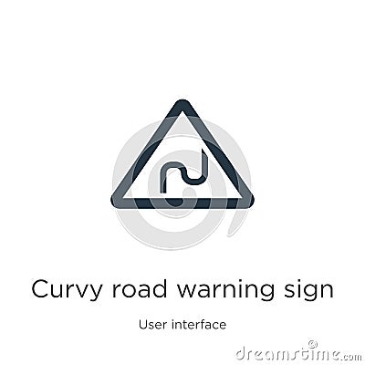 Curvy road warning sign icon vector. Trendy flat curvy road warning sign icon from user interface collection isolated on white Vector Illustration