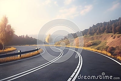 Curvy road windy road high, travel, destination scenics Cartoon Illustration