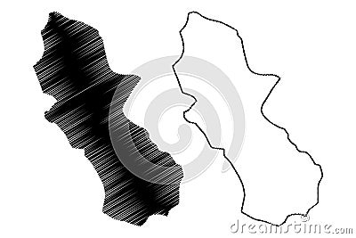 Cuscatlan Department Republic of El Salvador, Departments of El Salvador map vector illustration, scribble sketch CuscatlÃ¡n map Vector Illustration