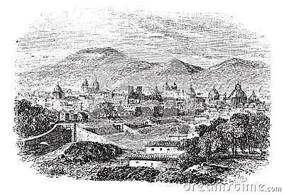 Cusco in Peru, vintage engraving Vector Illustration