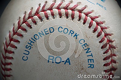 A Cushioned Cork Center Baseball Stock Photo