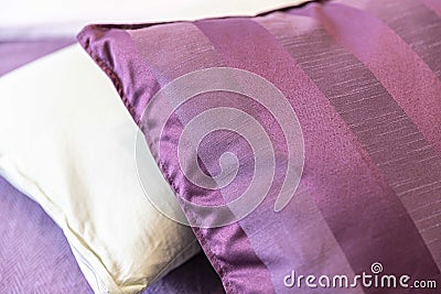 Cushions and pillowcases made of silk Stock Photo
