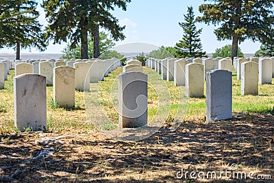 Custer National Cemetery at Little Bighorn Battlefield National Monument, Montana, USA Stock Photo