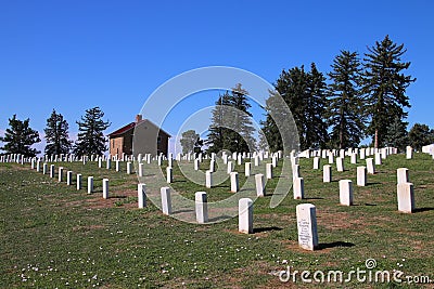 Custer National Cemetery at Little Bighorn Battlefield National Editorial Stock Photo