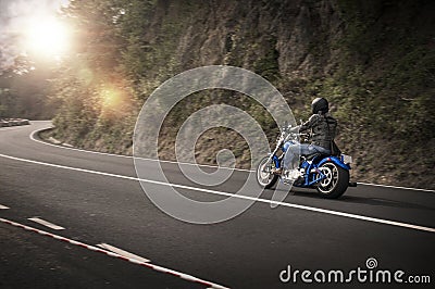 Custom Chopper motorcycle Harley Davidson Editorial Stock Photo